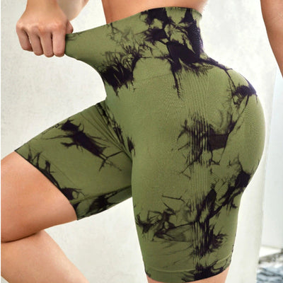 Vibrant Tie-Dye Yoga Pants - Quick-Dry Fitness Leggings for Women - High-Waisted Hip-Lifting Shorts