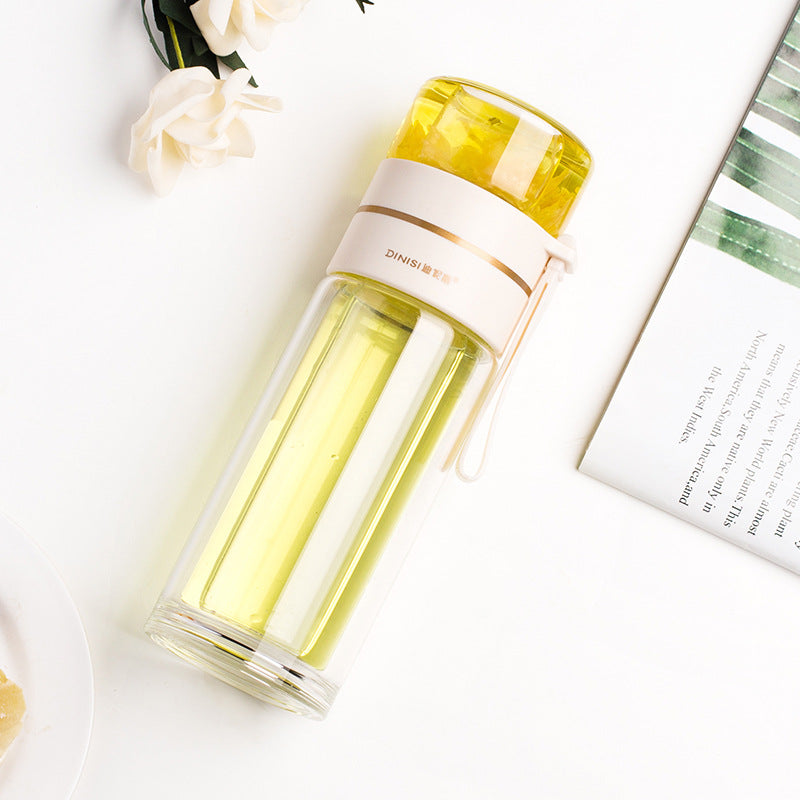 Glass Water Bottle With Tea Infuser Filter Tea Separation Double Wall Glass Bottle Leakproof Water Bottle What Else You Got?