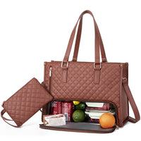 Women's Insulated Lunch Bag with Laptop Sleeve – Leak-Proof Tote for Meals & Tech