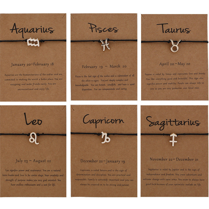 12 Constellation Zodiac Sign Rope Bracelet Adjustable Couple Bracelets What Else You Got?