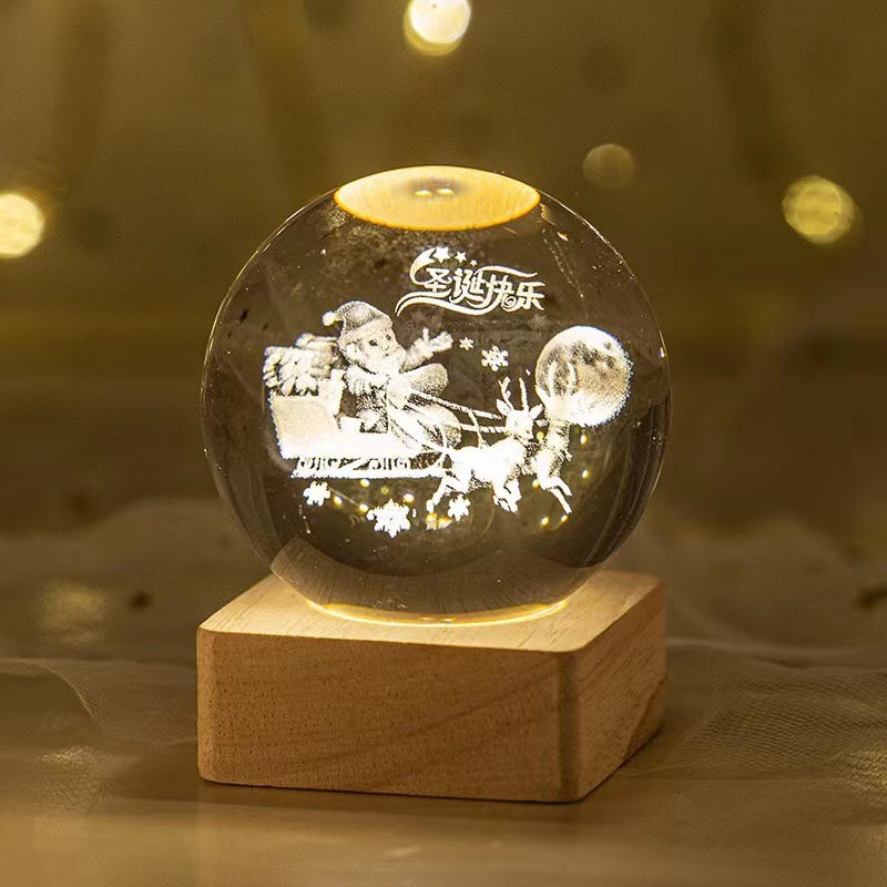 Luminous Starry Sky And Planets Moon Moon Crystal Ball Small Night Lamp Projection Ambience Light Creative Gift New Strange Gift What Else You Got?