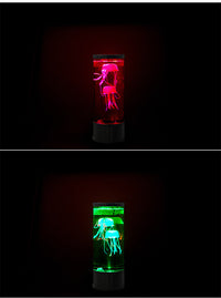 Glowing Jellyfish Aquarium Lamp - USB Powered LED Night Light with Mesmerizing Flowing Beads