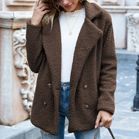 Heavenly Warmth Women’s Fluffy Winter Coat – Plush Polyester Button Jacket, Cozy Loose Fit (S–5XL)