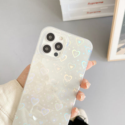 Holographic Heart iPhone Case - Radiant Faith Protection | 2026 Trend