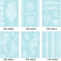 Glow-in-the-Dark Henna Tattoo Stickers - Luminous Lace Designs for Festive Celebrations & Parties