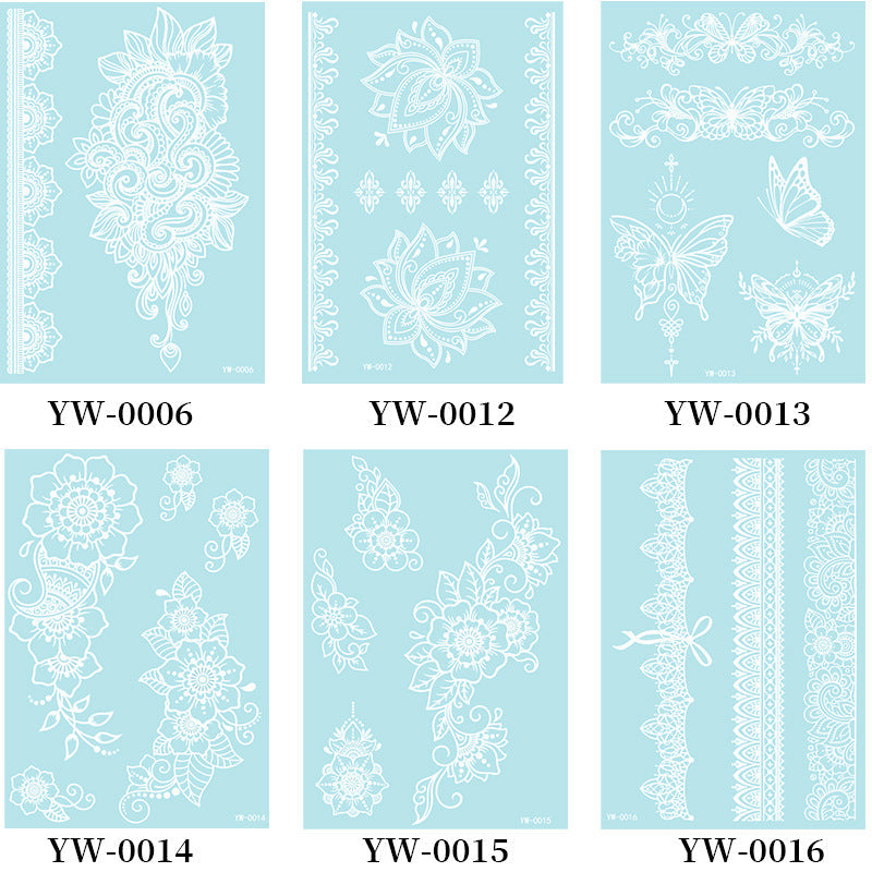 Glow In The Dark Henna Tattoo Stickers  Intricate Lace Hand & Arm Designs For Halloween Christmas Parties  Light Up Your Party What Else You Got?