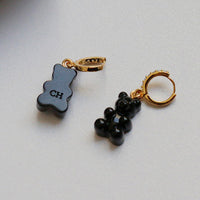 Y2K Gummy Bear Stud Earrings – Zircon Crystal Kawaii Jewelry