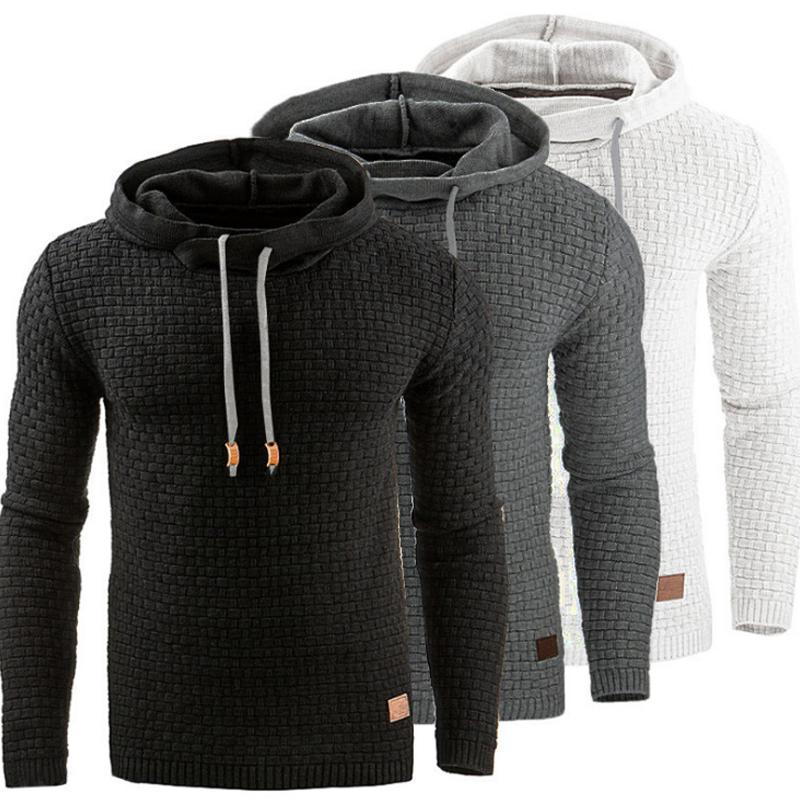 Men's Jacquard Sweater Long-sleeved Hoodie Warm Color Hooded Sweatshirt Jacket What Else You Got?