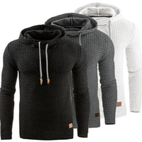 Men's Premium Jacquard Hoodie Sweatshirt Jacket – Warm Zip-Up Casual Coat with Hood