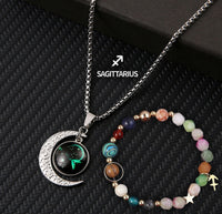 Zodiac Birthstone Necklace Set - 12 Signs | Natural Stone Spiritual Jewelry