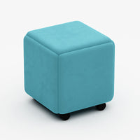 Rubik’s Cube Storage Ottoman – Multifunctional Sofa Stool with Leather or Velvet Finish