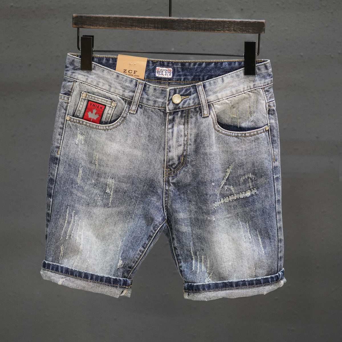 Vintage Denim Cropped Pants - Light Blue Retro Style with Cozy Fuzzy Hems