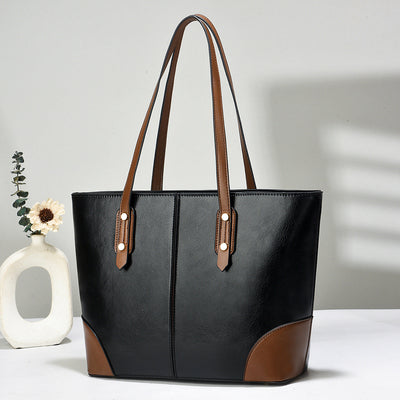 Large PU Leather Tote Bag – Minimalist Shoulder Handbag for Women & Men