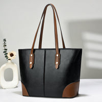 Large PU Leather Tote Bag – Minimalist Shoulder Handbag for Women & Men