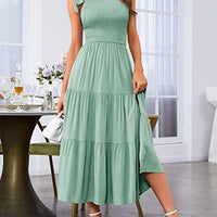 Elegant One-Shoulder Pleated Dress with Flirty Split Hem – Summer Chic