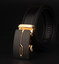Men's Leather Belt with Engraved Buckle - Casual Retro Waist Belt for Jeans & Everyday Wear