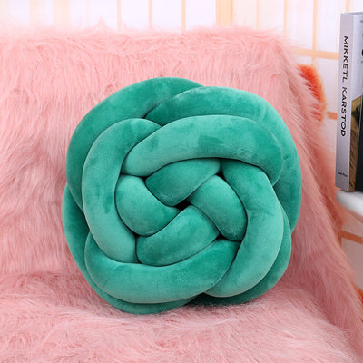 Elegant Explosion Rose Ball Knotted Pillow - Soft Velvet Cushion for Home Decor