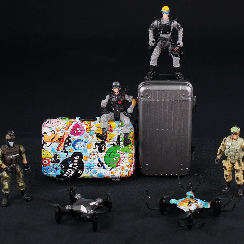New Luggage Box Storage Box Folding Mini UAV Aerial Photography Remote Control Four Axis Children's Toys Drone What Else You Got?