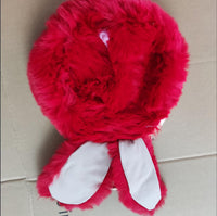 Plush Faux-Fur Rabbit Ear Crossbody Bag – Cozy Oval Chain Messenger Purse