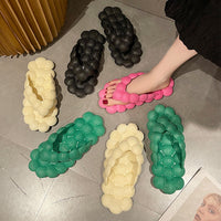 Comfortable Women's Bubble Sole Flip Flop Slippers - 4 Colors - Indoor & Outdoor Beach Sandals