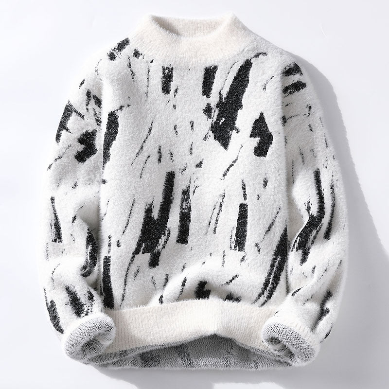 Men’s Winter Fleece‑Lined Thickened Sweater What Else You Got?