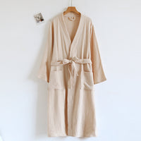 Luxurious 3-Layer Pure Cotton Gauze Bathrobe - 4-Season Comfort for Men