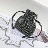 Rhinestone diagonal shoulder bag