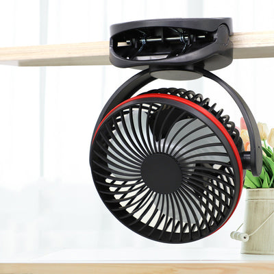 Clip-On Mini USB Rechargeable Fan – Portable 2-Speed Desk & Stroller Fan