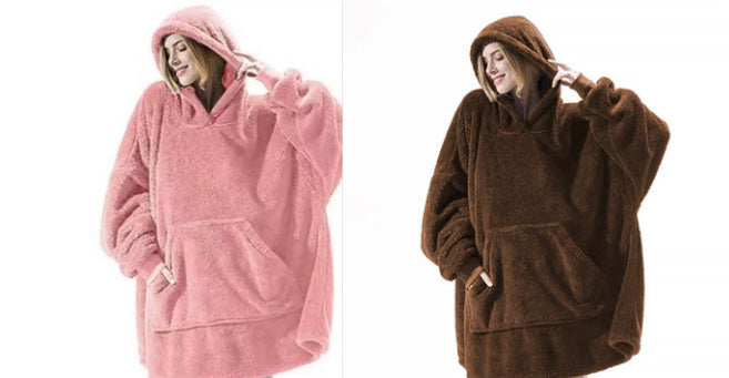 Oversized Wearable Blanket Hoodie – Double-Sided Fleece Sweatshirt with Big Pocket What Else You Got?