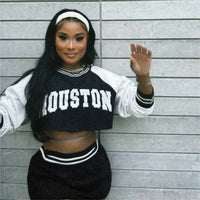 Women's Baseball Sweater & Skirt Set – Casual Street Style 2-Piece Outfit