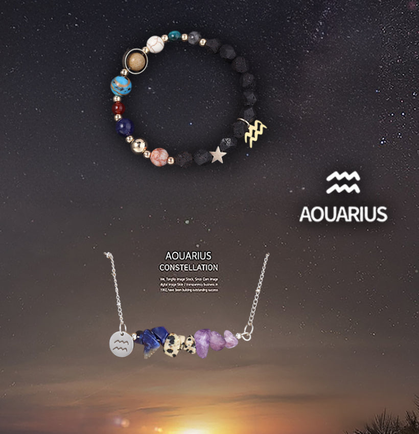 Natural Stone Necklace Set For The 12 Zodiac Signs What Else You Got?