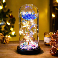 Romantic Eternal Rose LED Light Foil Flower Night Lamp - Christian Valentine Gift Decor