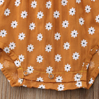 Leora Sweet Summer Romper for Baby Girls – Floral Polka Dot Jumpsuit with Bowknot (Newborn-24M)