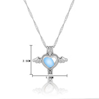 Glow-in-the-Dark Angel Wing Necklace – Zinc Alloy Pendant 45 cm