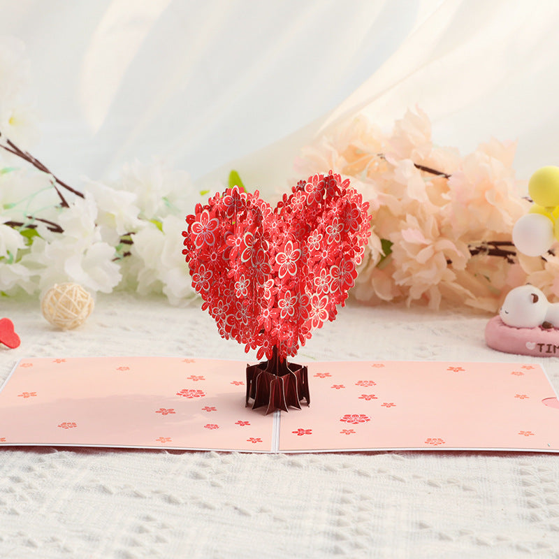 Valentine's Day Stereoscopic Greeting Cards Love Cherry Tree Paper What Else You Got?