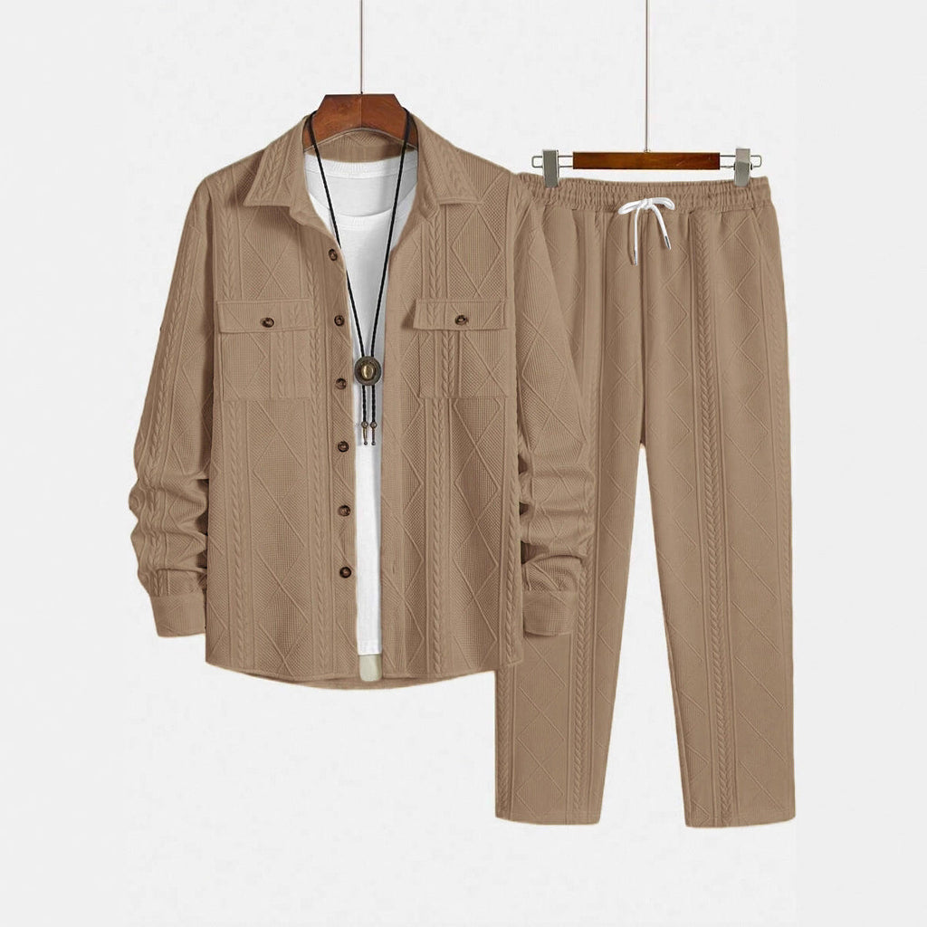 Men's Solid-Colored Casual Simple Loose Set With Lapel What Else You Got?