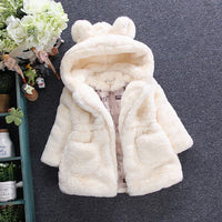 Cozy Christian Girls Faux Fur Winter Jacket – Warm Plush Coat for Toddlers & Kids