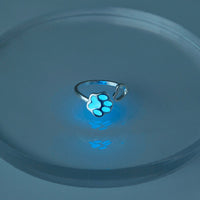 Glow-in-the-Dark Dog Paw Ring – Adjustable Luminous Copper Ring for Pet Lovers