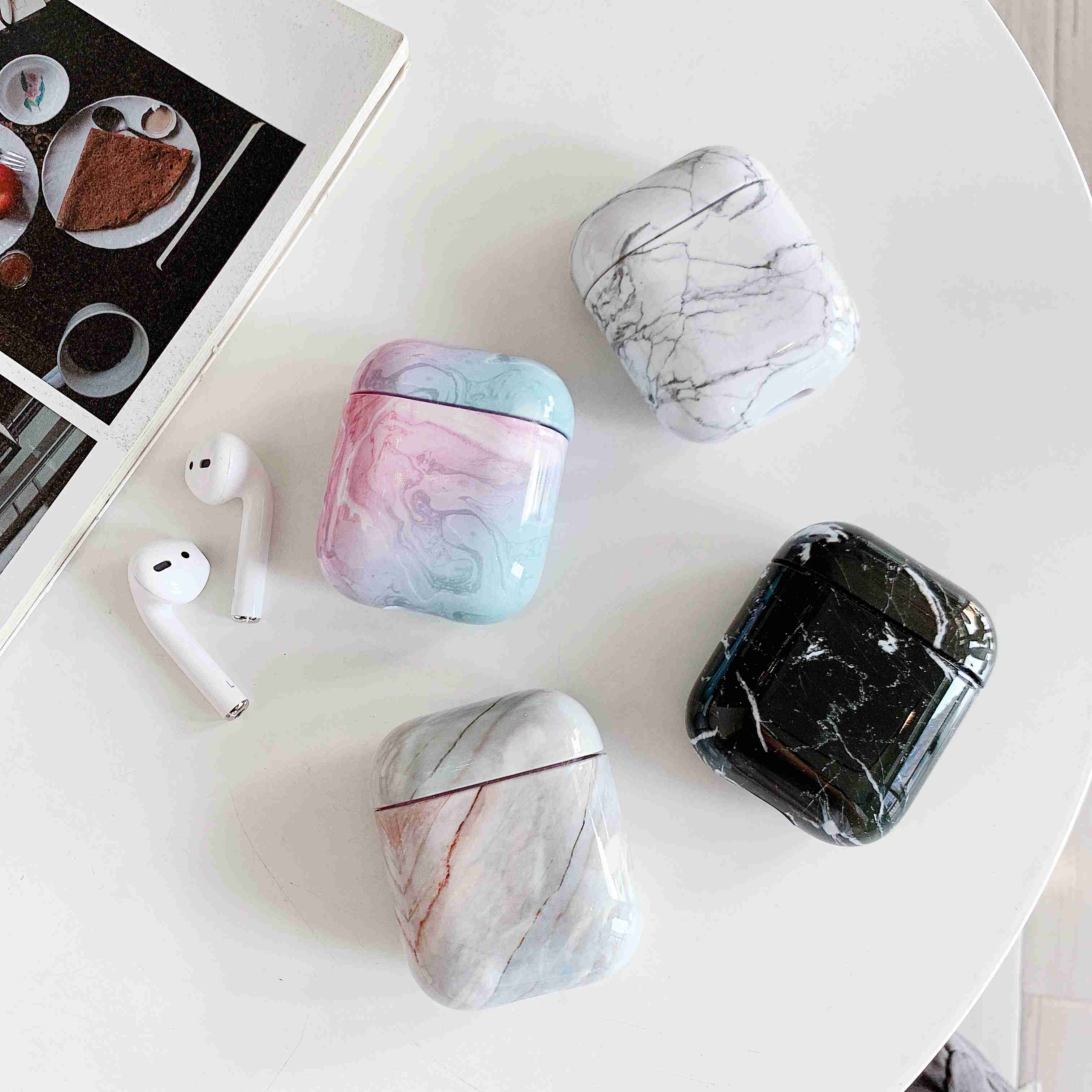 Compatible with Apple, Compatible with Apple , Marbled earphone case What Else You Got?