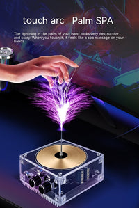 Music Tesla Coil Lightning Speaker — Touch-Reactive Bluetooth Palm Display