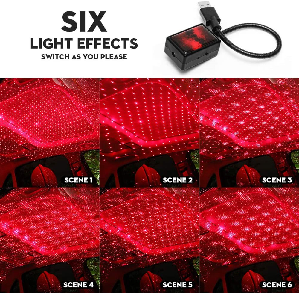 USB Starry Sky Car Light Projector – Galaxy LED Interior Ambient Lighting with Voice Control What Else You Got?
