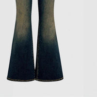 Retro Embroidered Flared Jeans