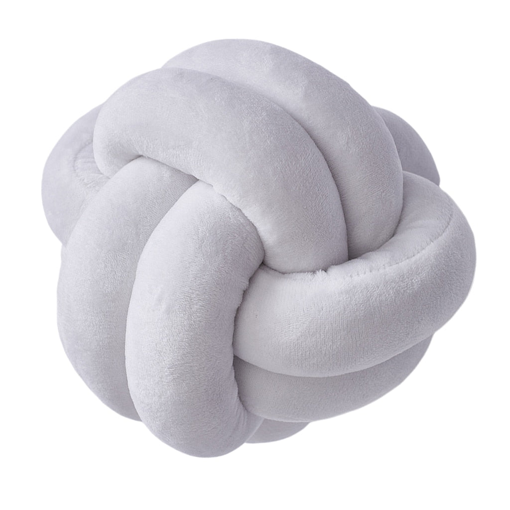 Knotted Plush Ball Design Round Throw Pillow What Else You Got?