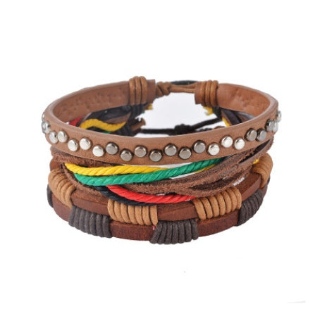 Hand‑Woven Leather Multilayer Bracelet – Vintage Punk Wrap Beads for Men & Women What Else You Got?