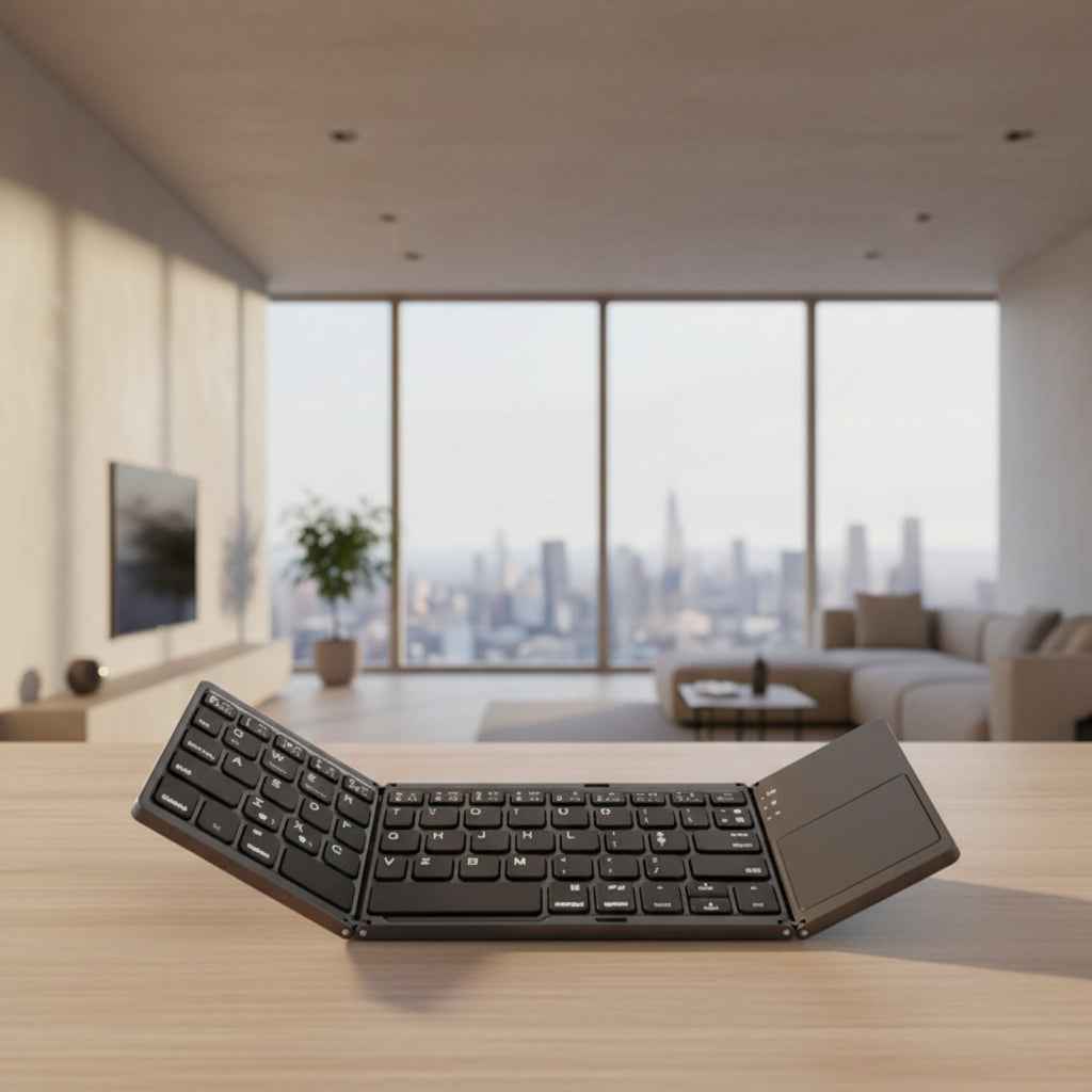 Pocket-Sized Folding Bluetooth Keyboard – Ideal for Tablets, Phones & Laptops