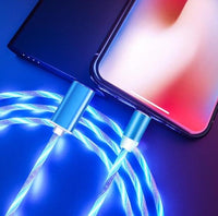 Magnetic Fast-Charging Cable with LED Flowing Light – 2.1A USB Cable for iPhone & Android