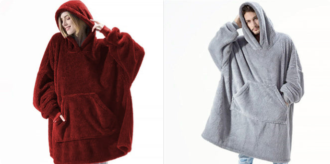 Oversized Wearable Blanket Hoodie – Double-Sided Fleece Sweatshirt with Big Pocket What Else You Got?