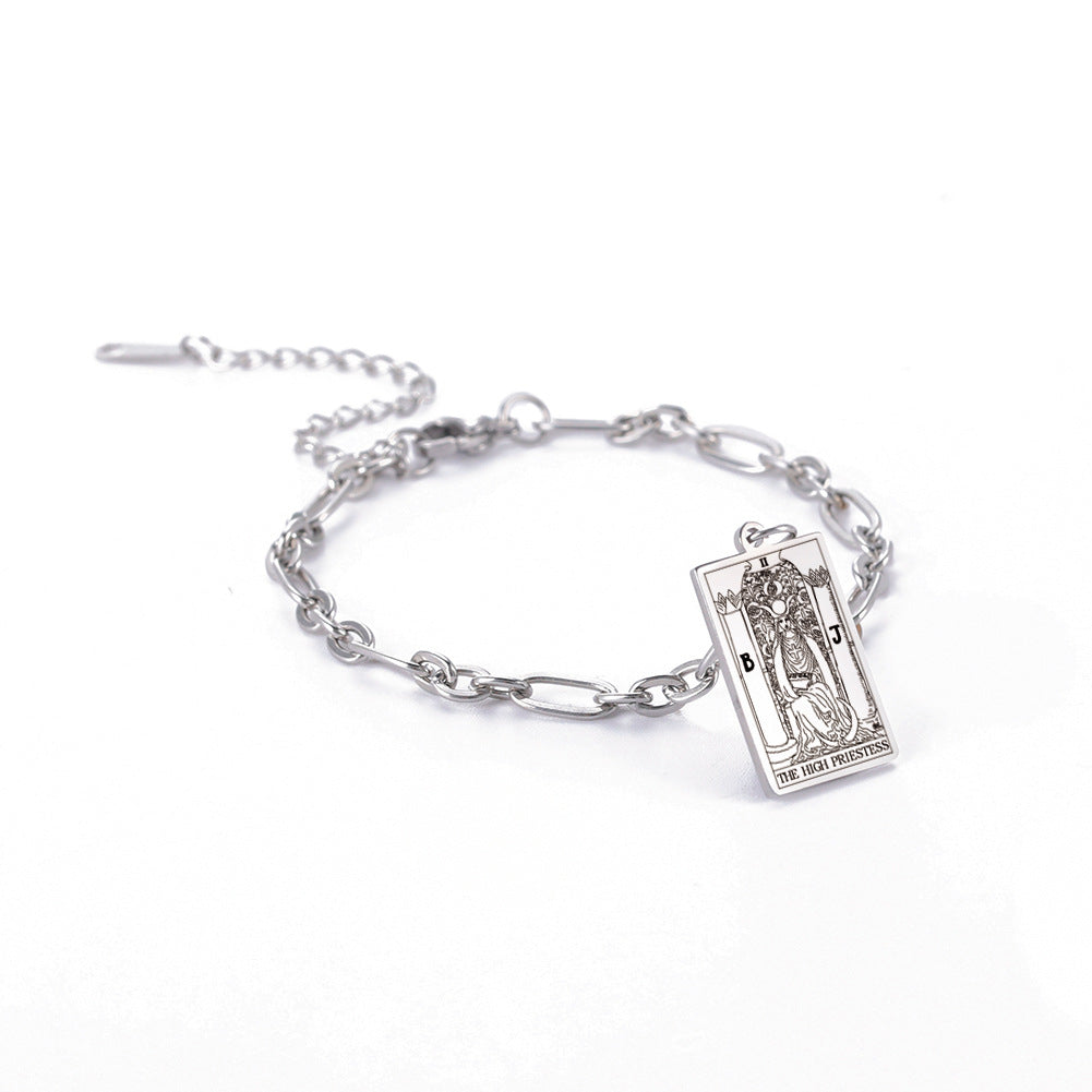 12 Tarot Card Charm Bracelet – Mystical Long Oval Link Chain Fashion Jewelry for Women What Else You Got?