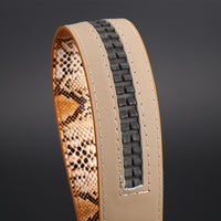 Automatic Buckle Snake Print Leather Belt for Men - Genuine Leather Waist Belt