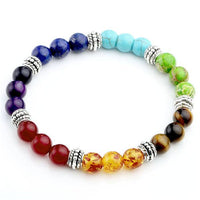 8mm Volcanic Stone Chakra Bracelet – Rainbow Agate Healing Jewelry for Energy Balance & Spiritual Wellness